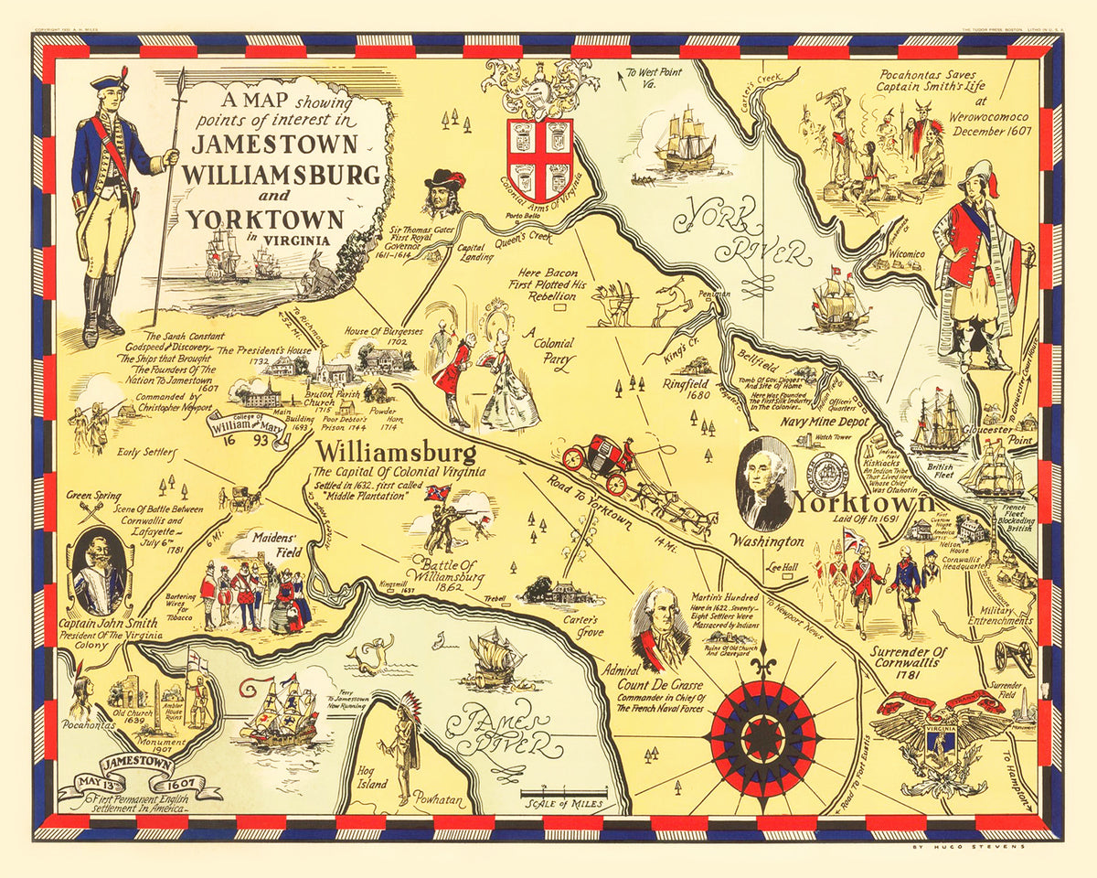 Preview of Vintage Map of Jamestown, Virginia 1930