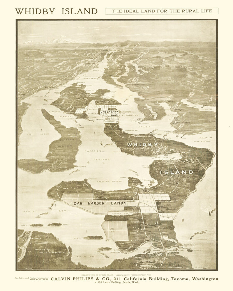 Size comparison using Vintage Map of Whidby Island, 1910