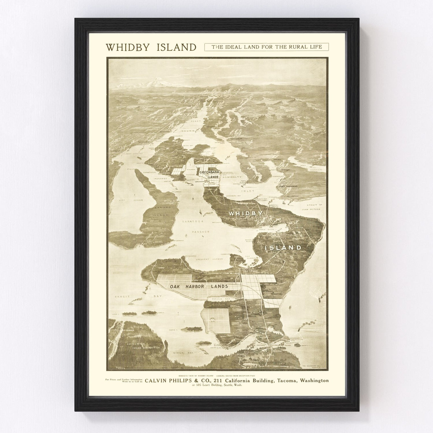 Whidby Island Vintage Map 1910