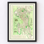 Seattle Vintage Map 1913