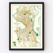 Seattle Vintage Map 1929