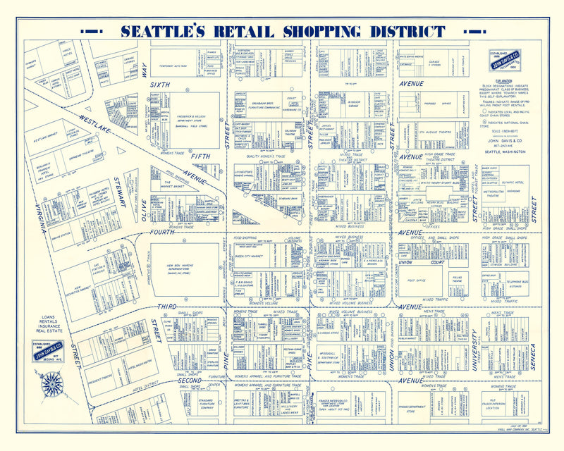 Size comparison using Vintage Map of Seattle, Washington 1930