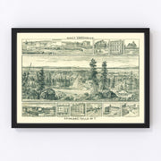 Spokane Falls Vintage Map 1880