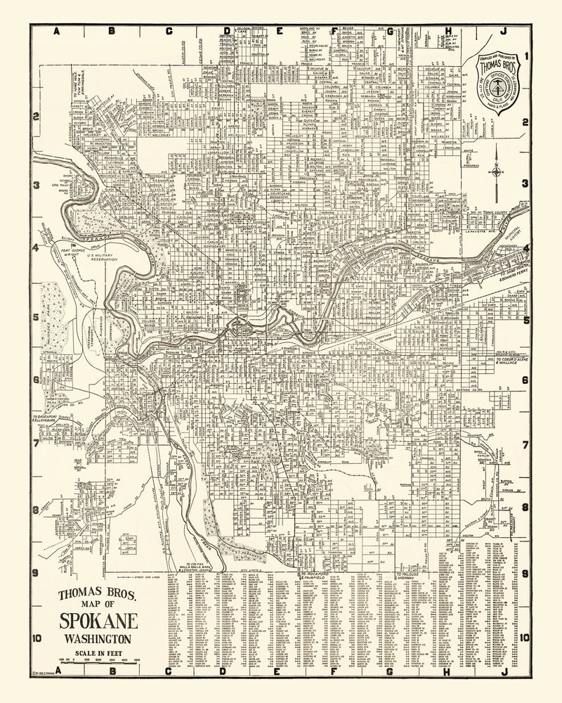 Size comparison using Vintage Map of Spokane, Washington 1920