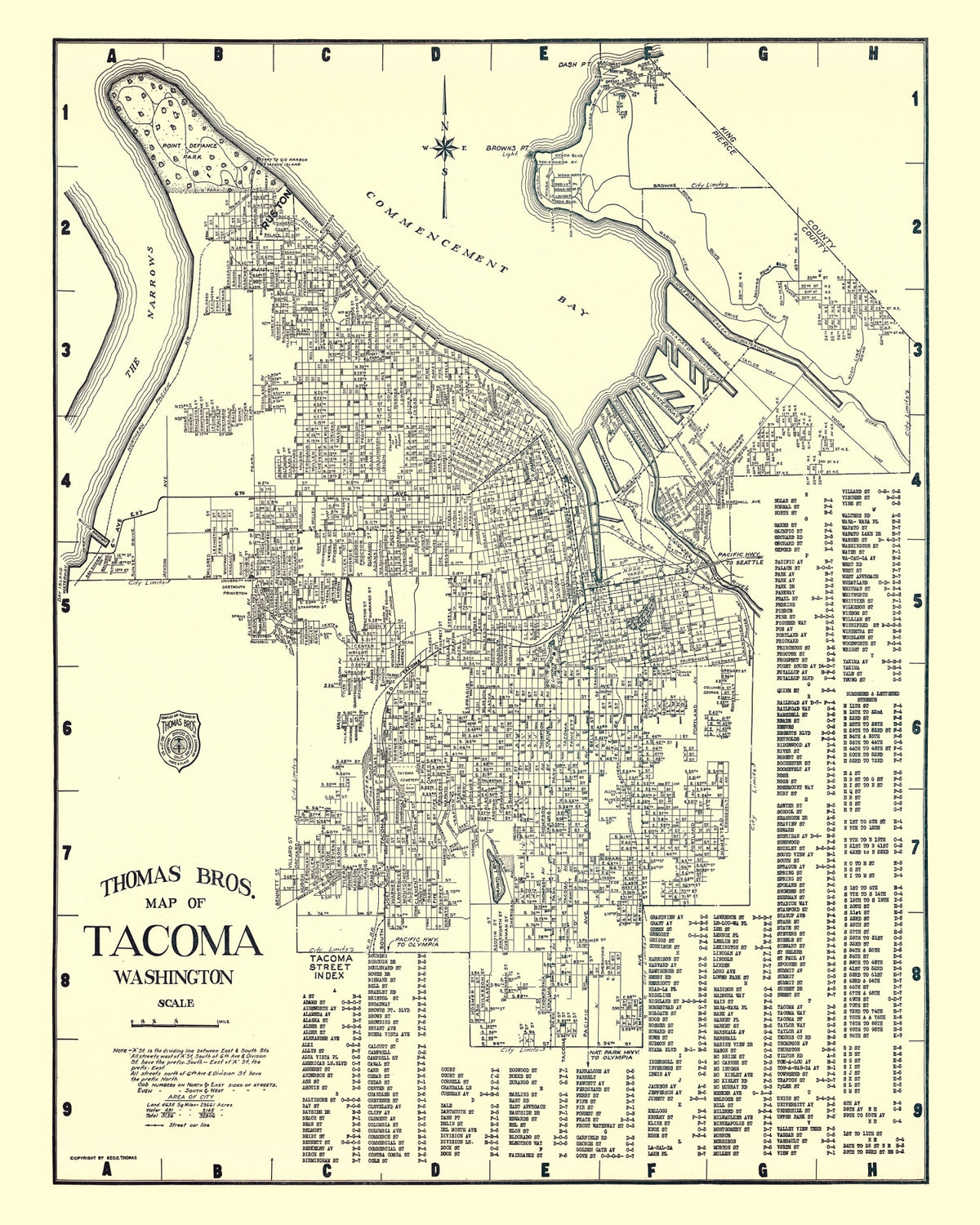 Preview of Vintage Map of Tacoma, Washington 1920
