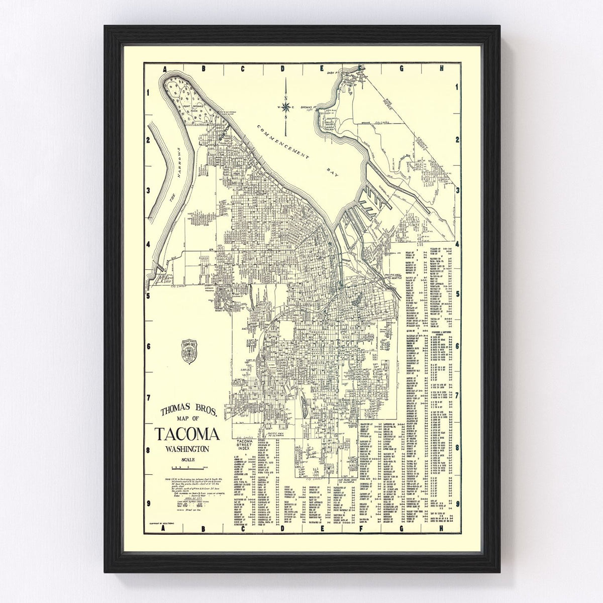 Tacoma Vintage Map 1920