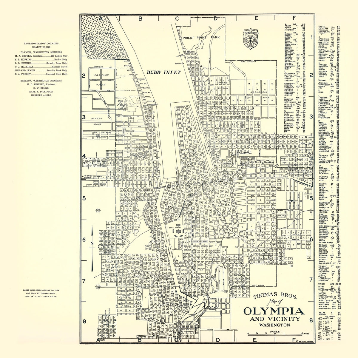 Preview of Vintage Map of Olympia, Washington 1920