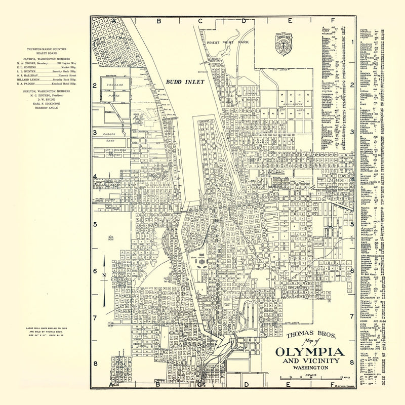 Size comparison using Vintage Map of Olympia, Washington 1920