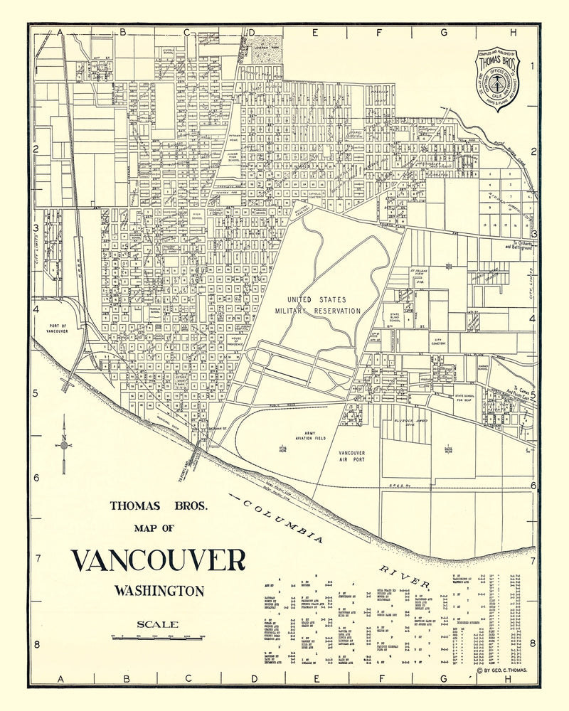 Size comparison using Vintage Map of Vancouver, Washington 1920