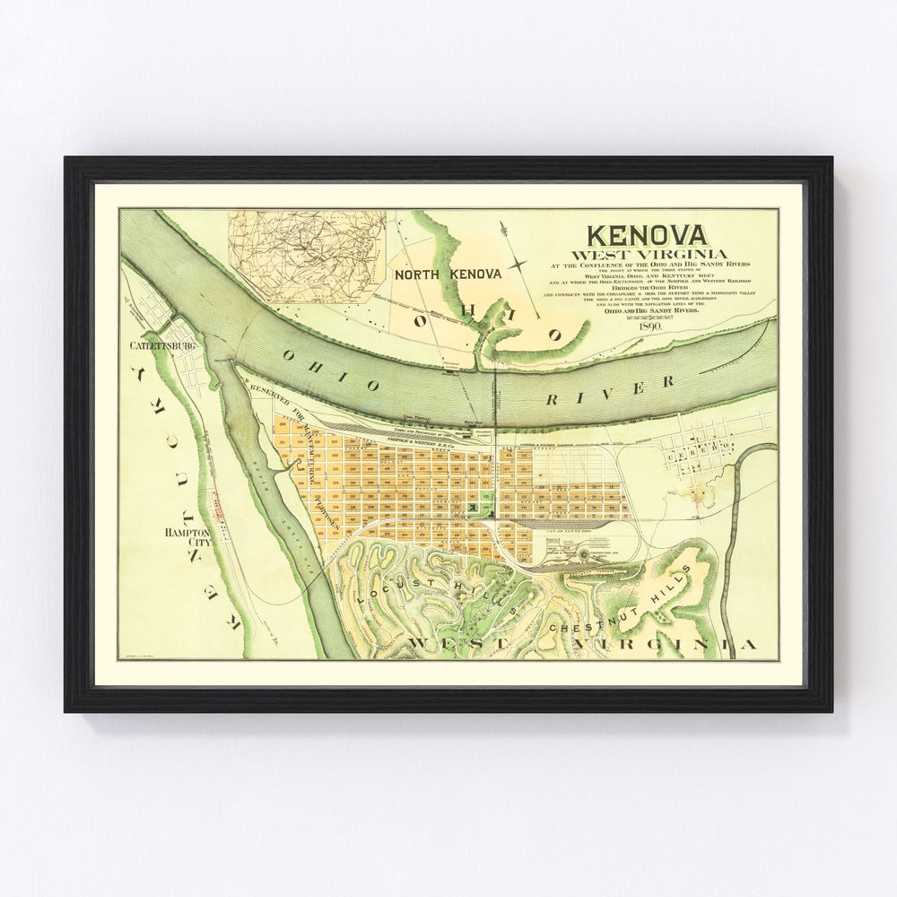 Kenova Vintage Map 1890