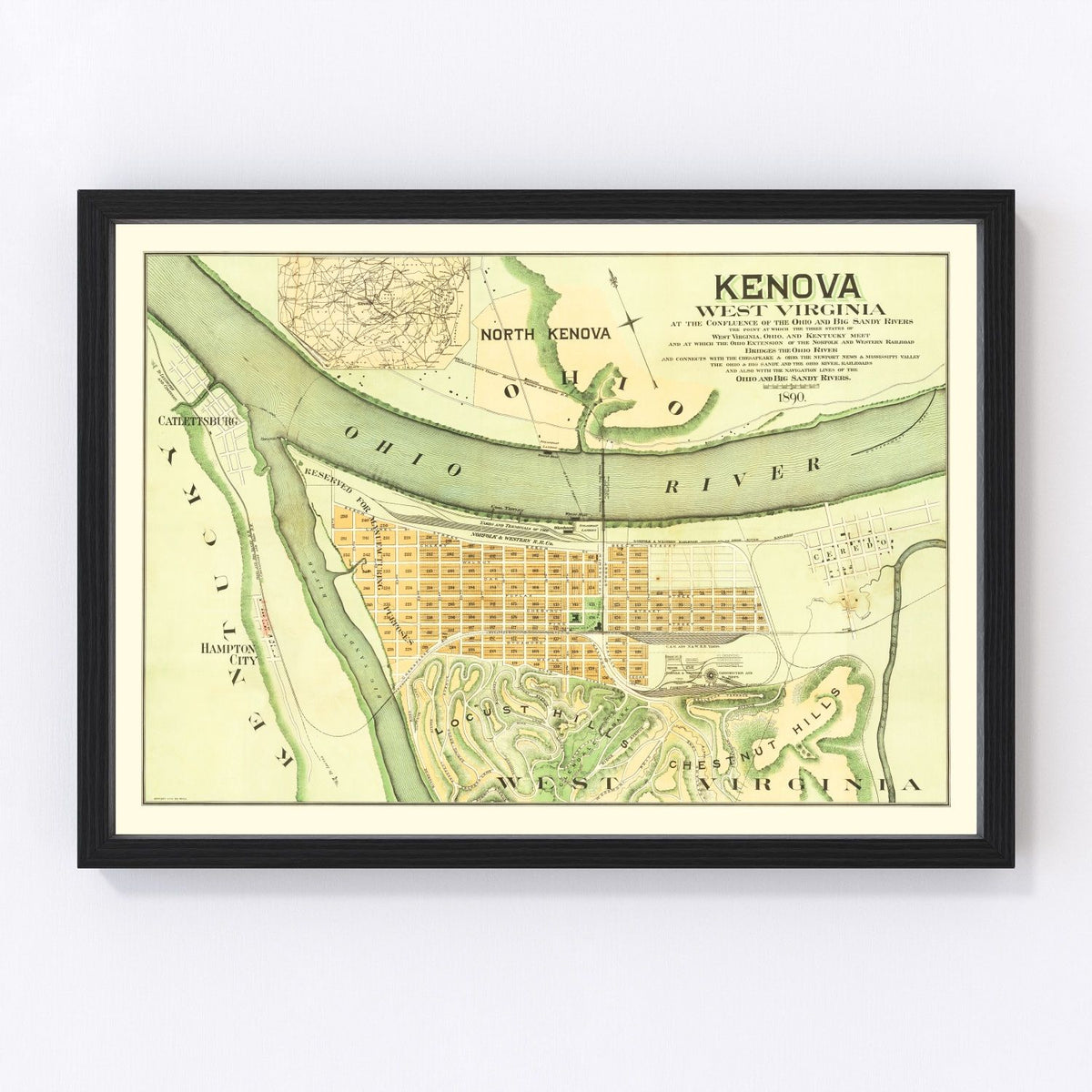 Kenova Vintage Map 1890