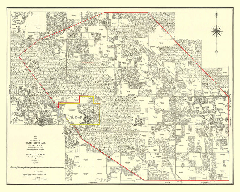 Size comparison using Vintage Map of Volk Field Air Base, 1902