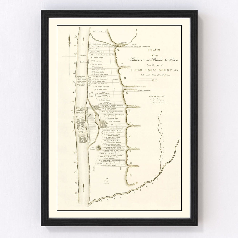 Prairie des Chiens Vintage Map 1834