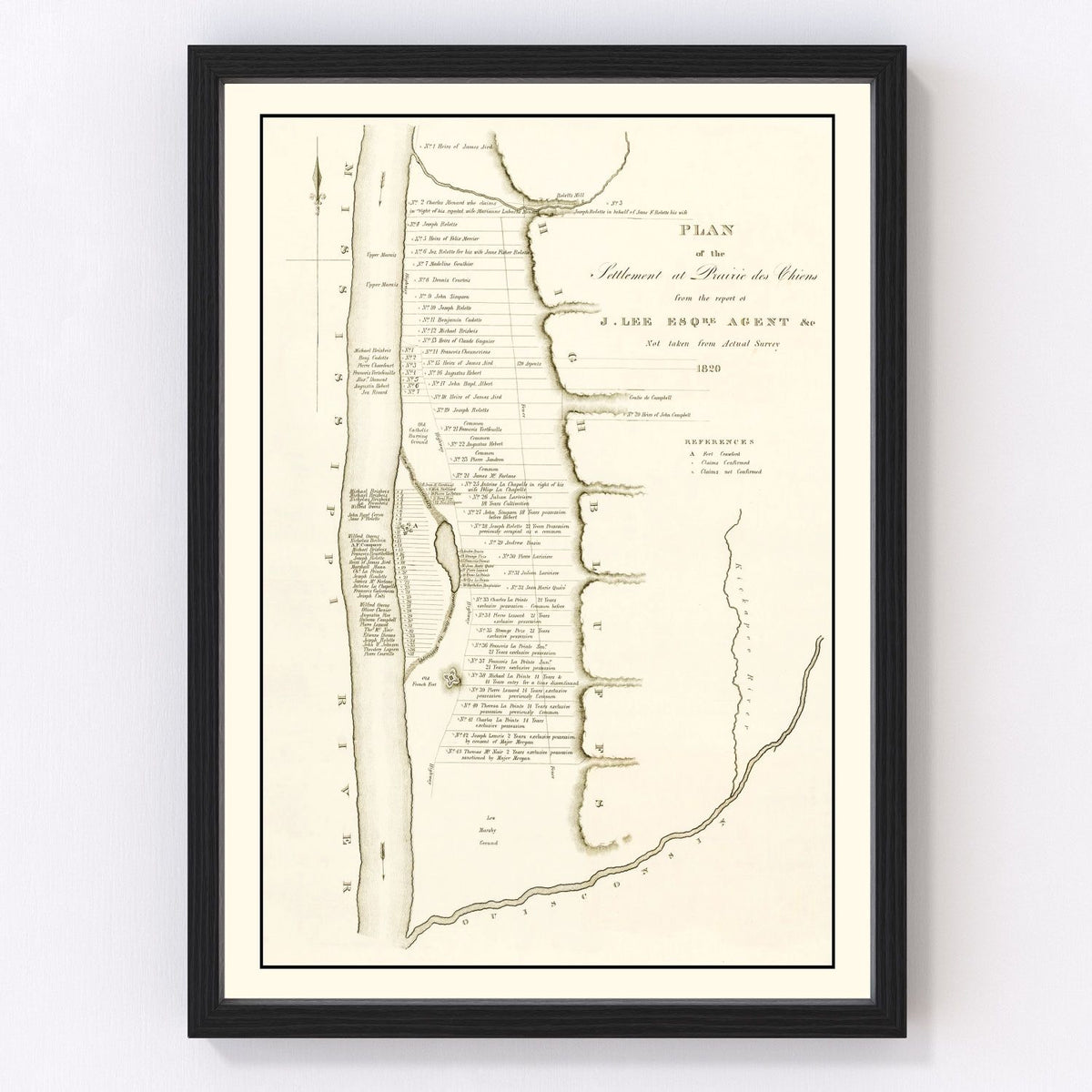 Prairie des Chiens Vintage Map 1834