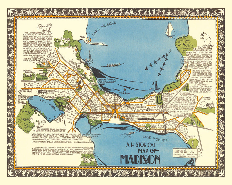 Size comparison using Vintage Map of Madison, Wisconsin 1924