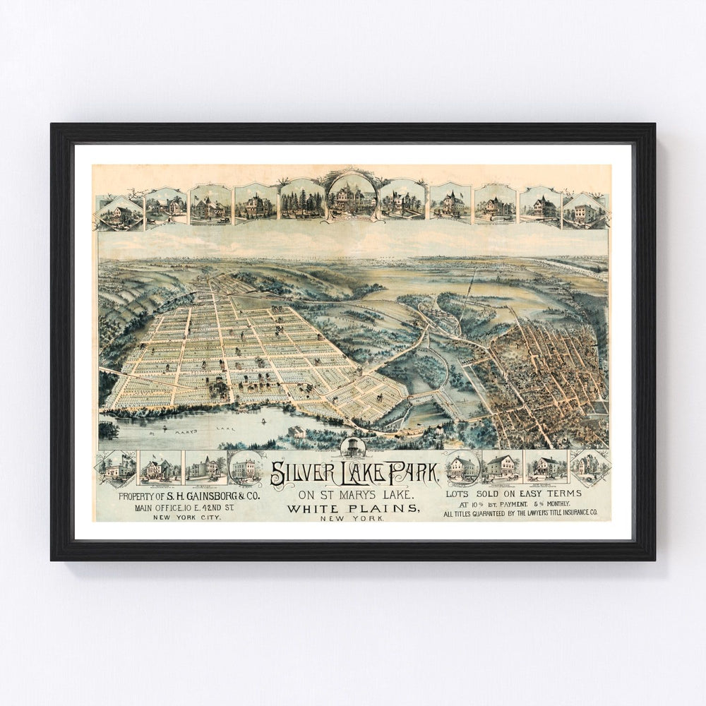 White Plains Vintage Map 1880