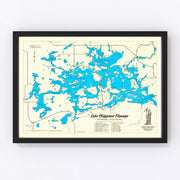 Lake Chippewa Vintage Map 1950