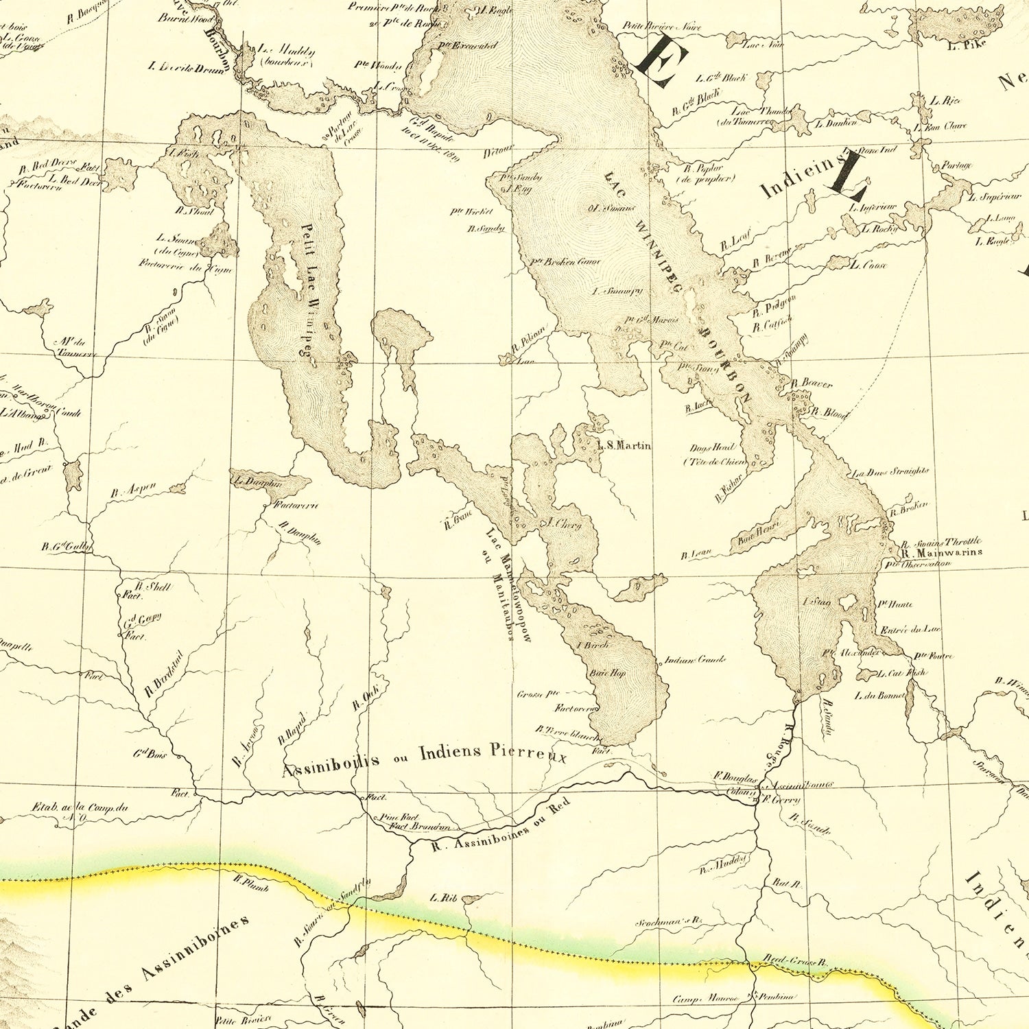 Restored historic details from the 1825 body of water map of County