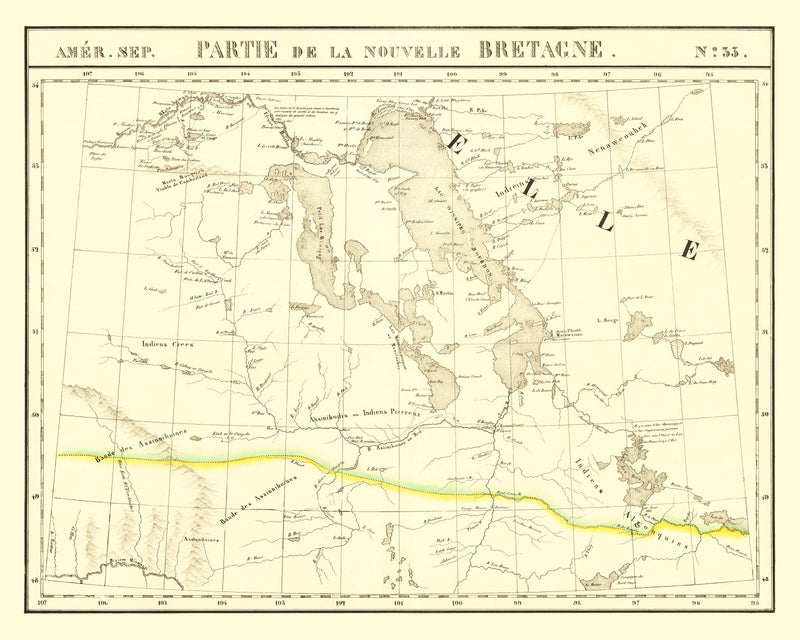 Size comparison using Vintage Map of Upper Missouri River, 1825