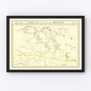 Upper Missouri River Vintage Map 1825