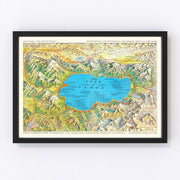 Lake Tahoe Vintage Map 1935