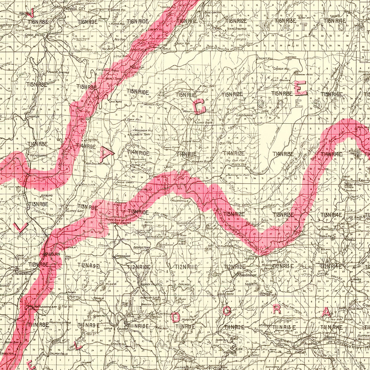 Restored historic details from the 1914 body of water map of County, California