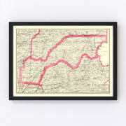 Lake Tahoe Vintage Map 1914