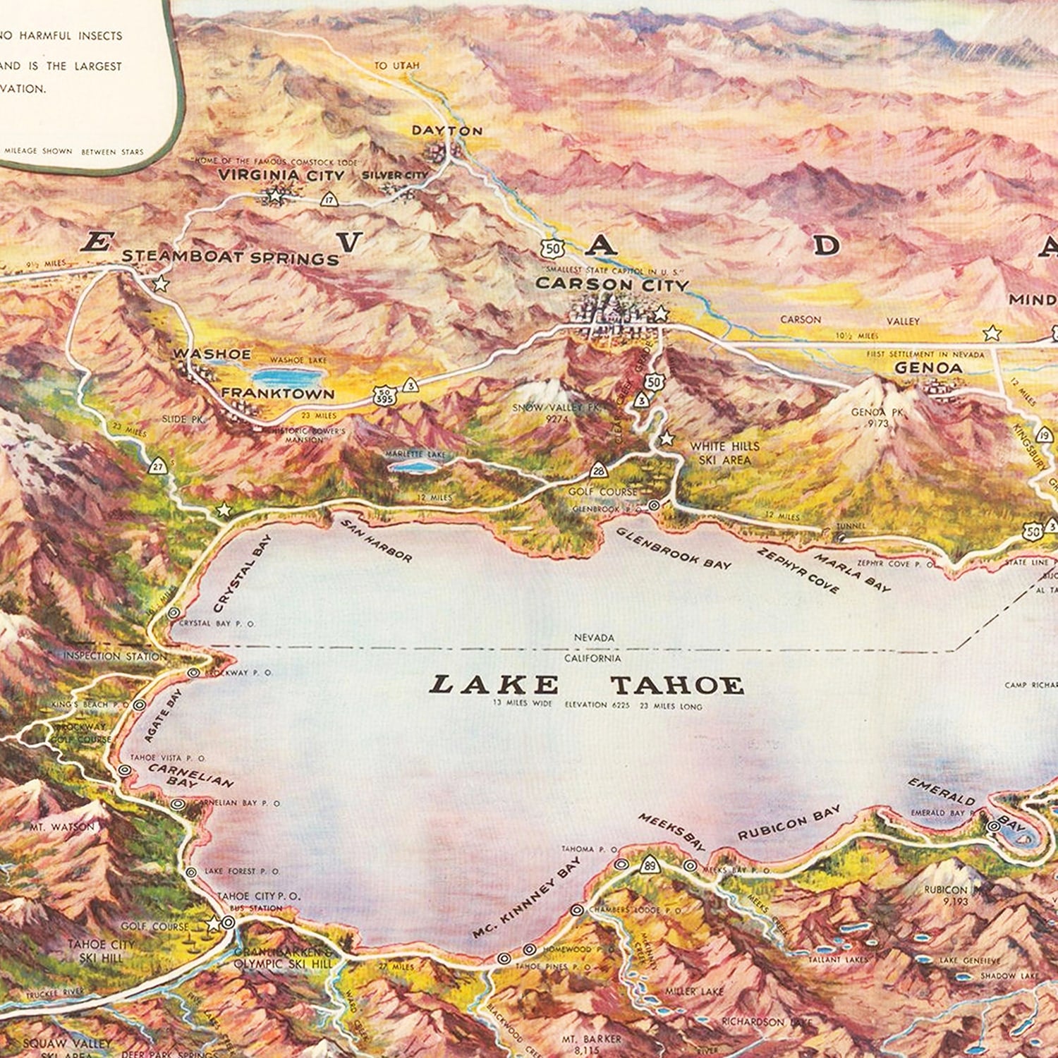 Restored historic details from the 1945 body of water map of County, California