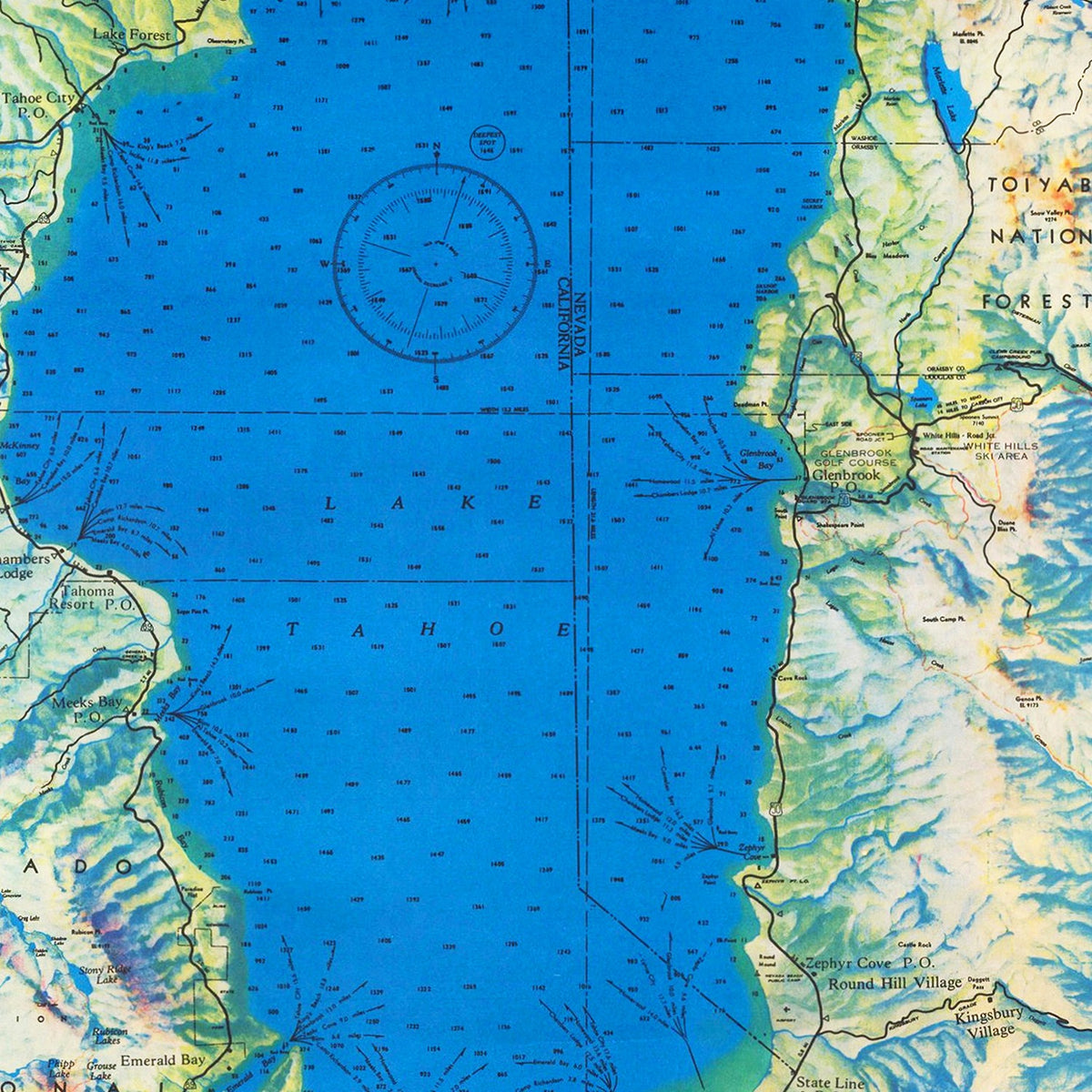 Restored historic details from the 1947 body of water map of County, California