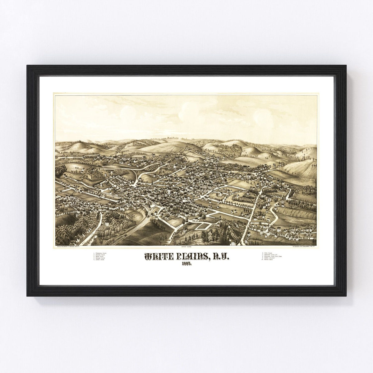 White Plains Vintage Map 1887