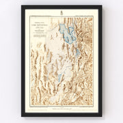 Lake Bonneville Vintage Map 1877