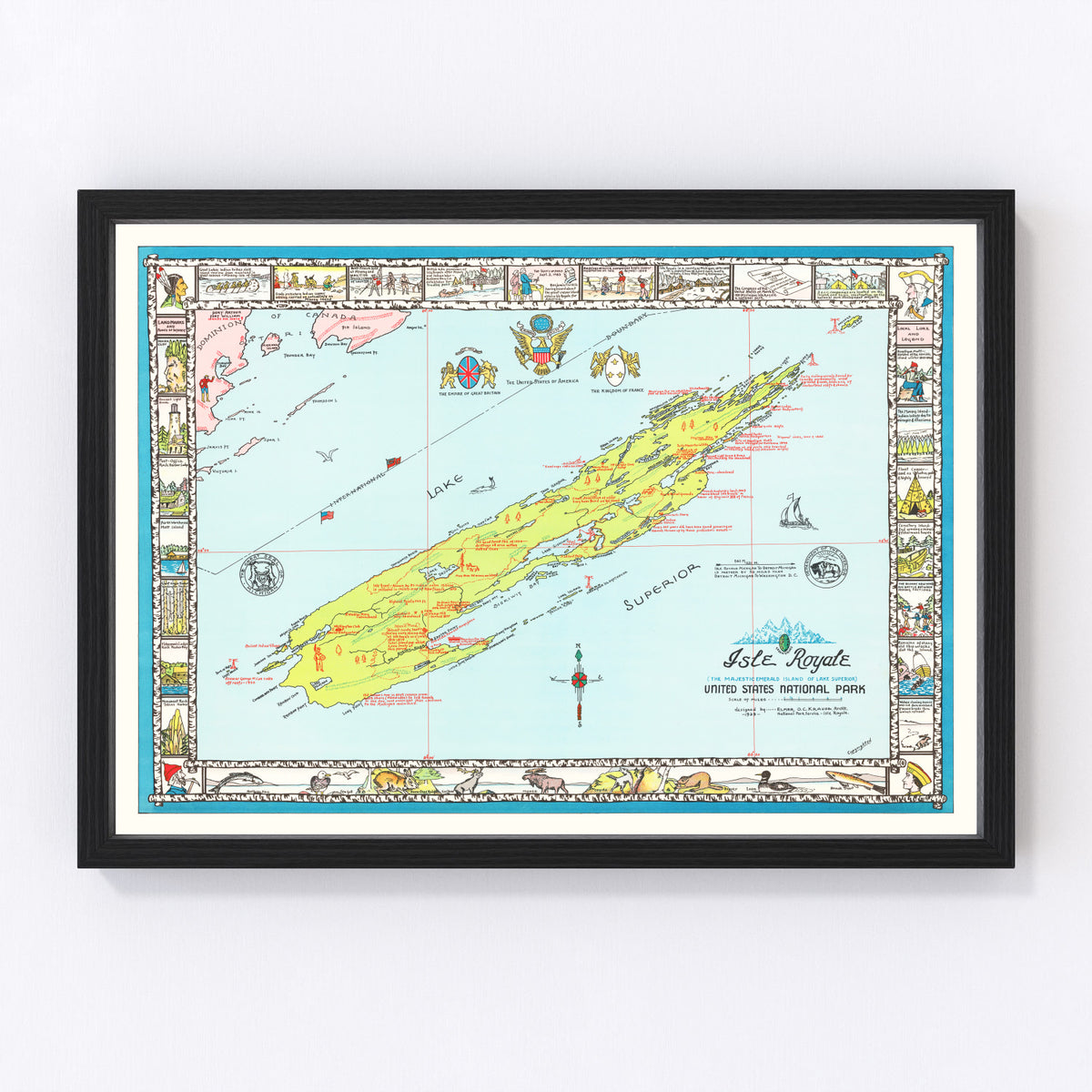 Isle Royale Vintage Map 1939