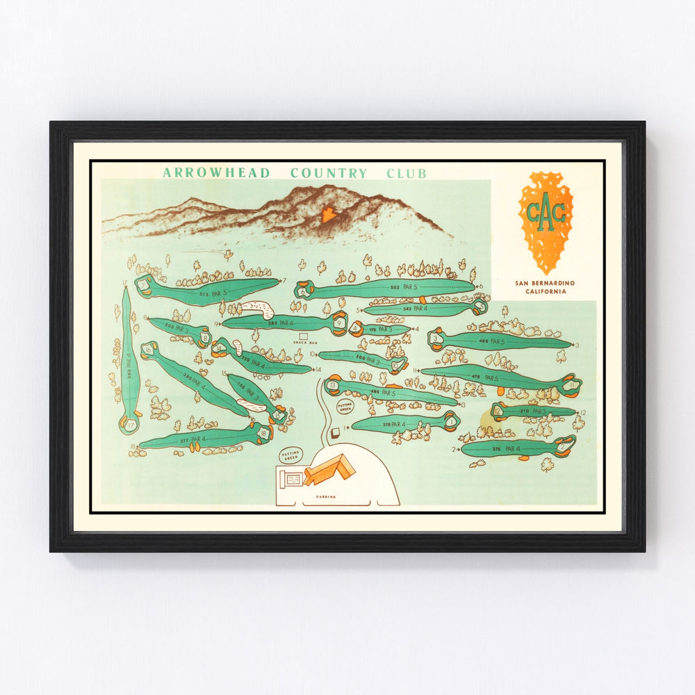 Arrowhead Country Club Vintage Map 1960