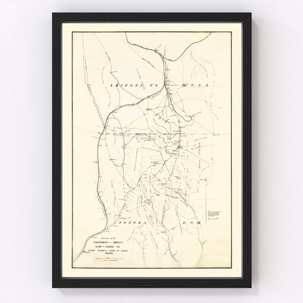 Cochise County Vintage Map 1905