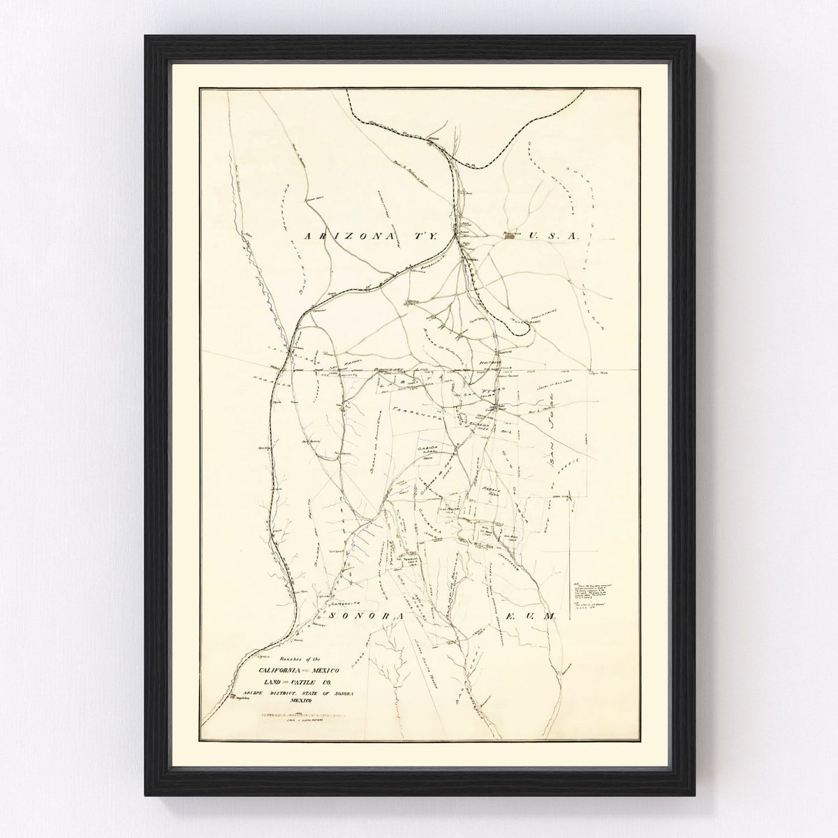 Cochise County Vintage Map 1905