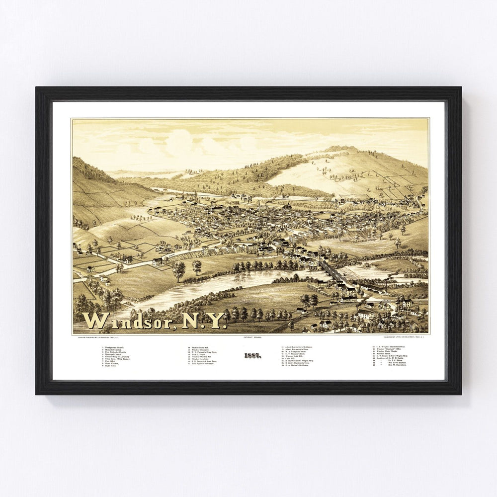 Windsor Vintage Map 1887