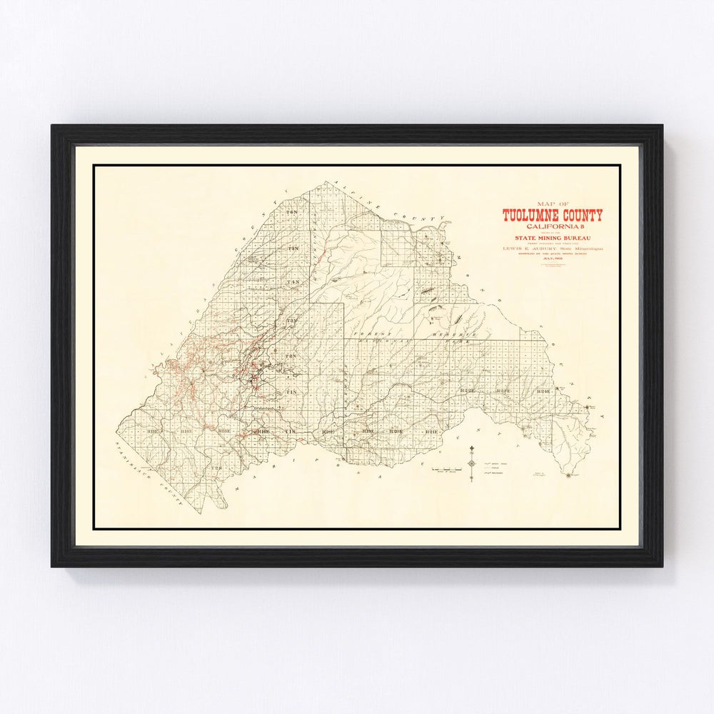 Tuolomne County Vintage Map 1904