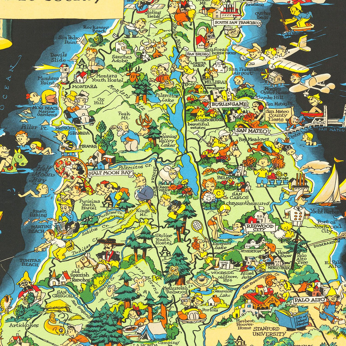 Restored historic details from the 1930 county map of San Francisco County, California