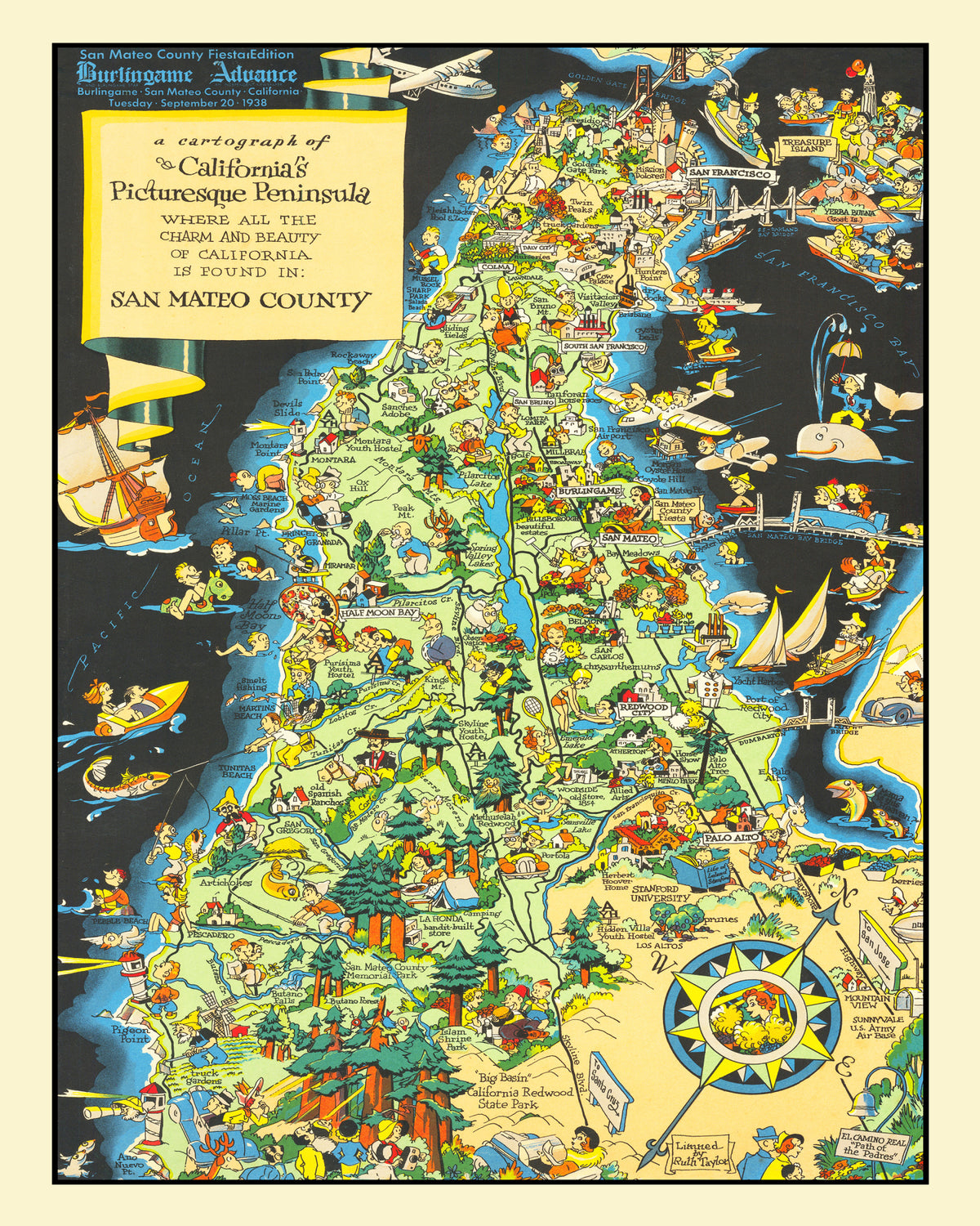 Preview of Vintage Map of San Francisco County, California 1930