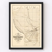 Kern County Vintage Map 1877