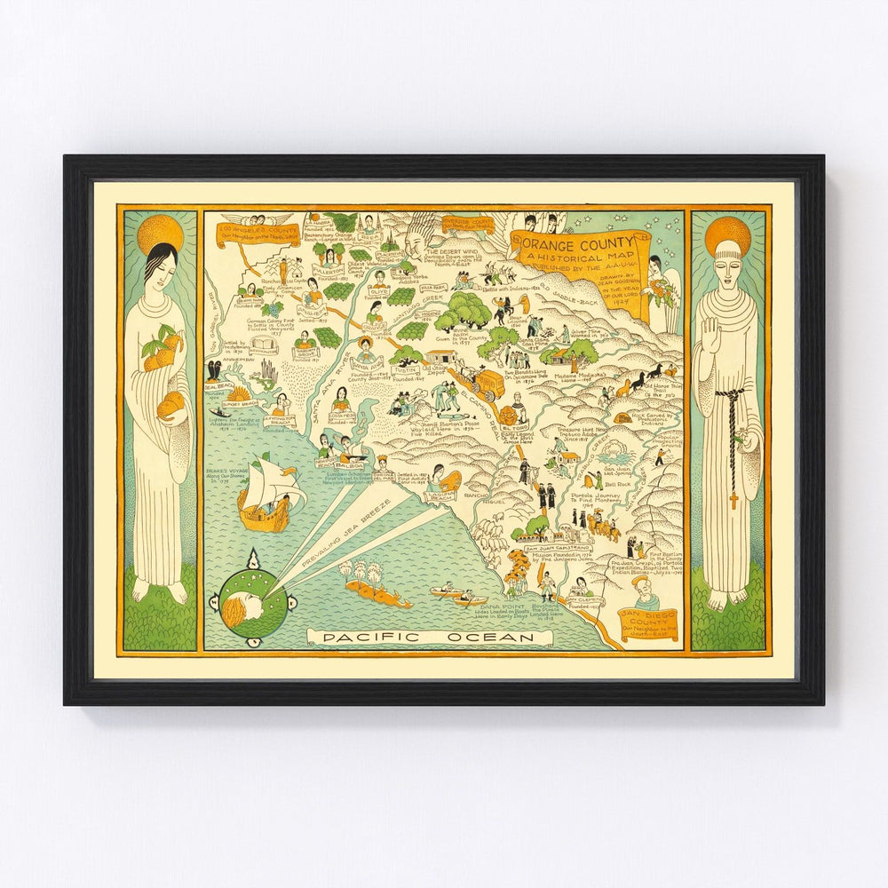 Orange County Vintage Map 1929