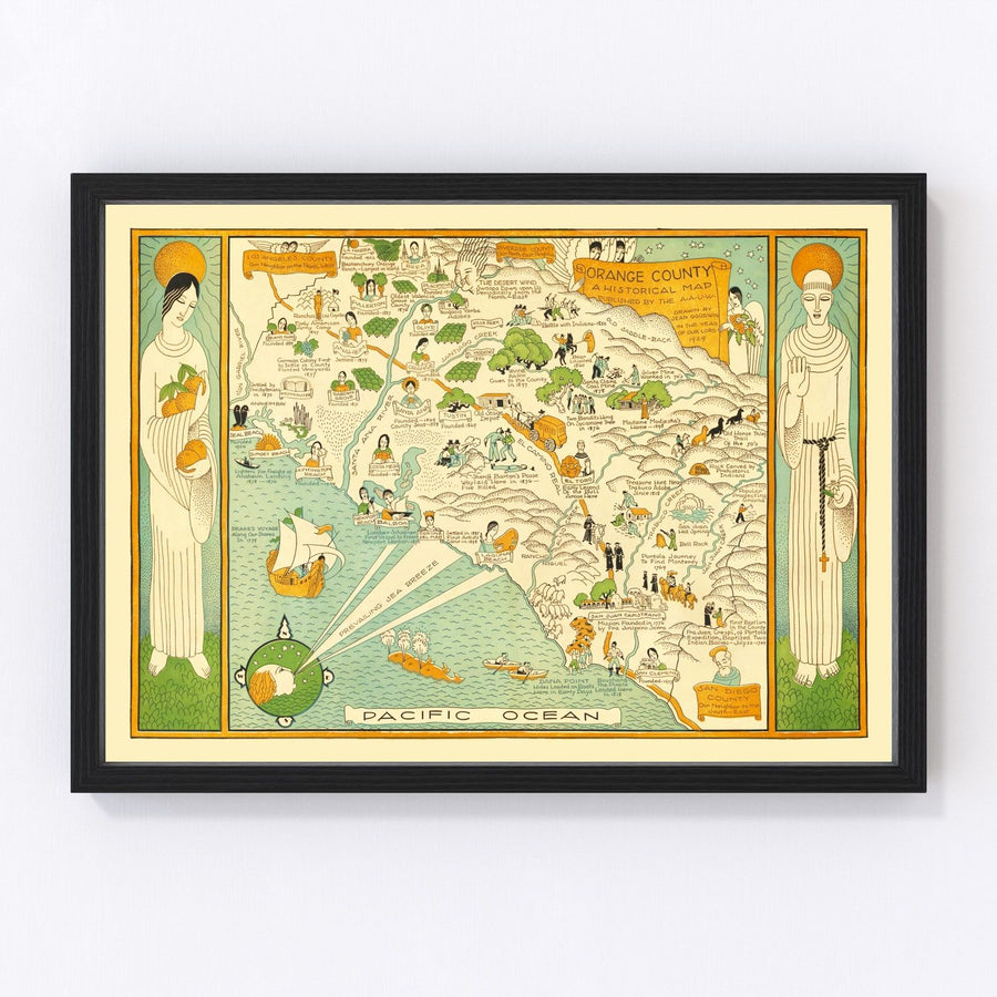 Orange County Vintage Map 1929