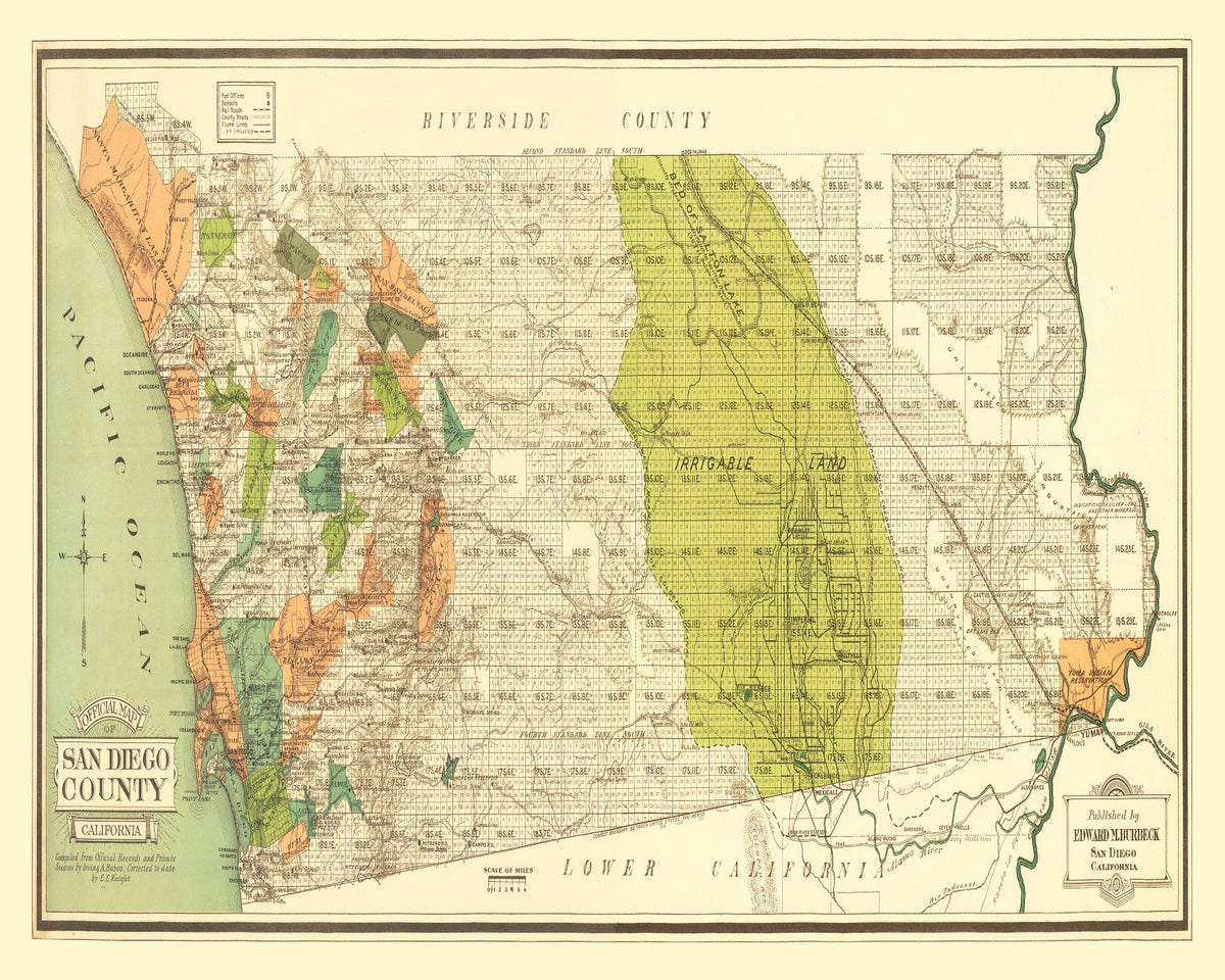 Preview of Vintage Map of San Diego County, California 1900