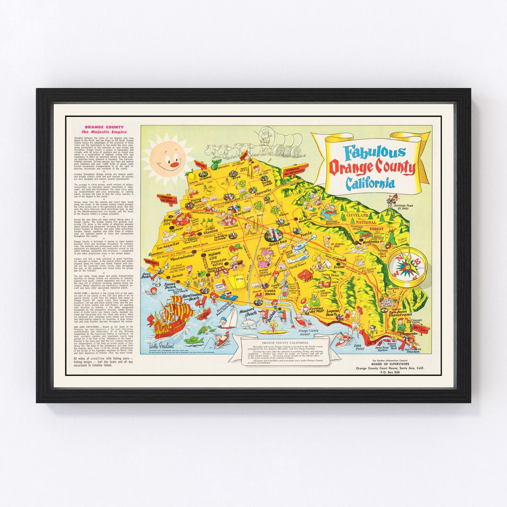 Orange County Vintage Map 1957