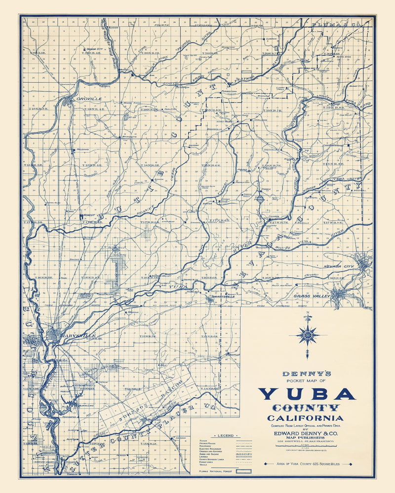 Size comparison using Vintage Map of Yuba County, California 1913