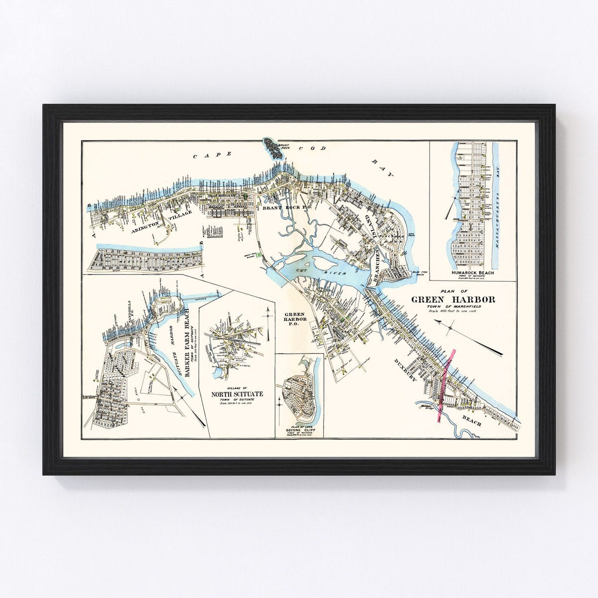 Green Harbor Town Vintage Map 1903