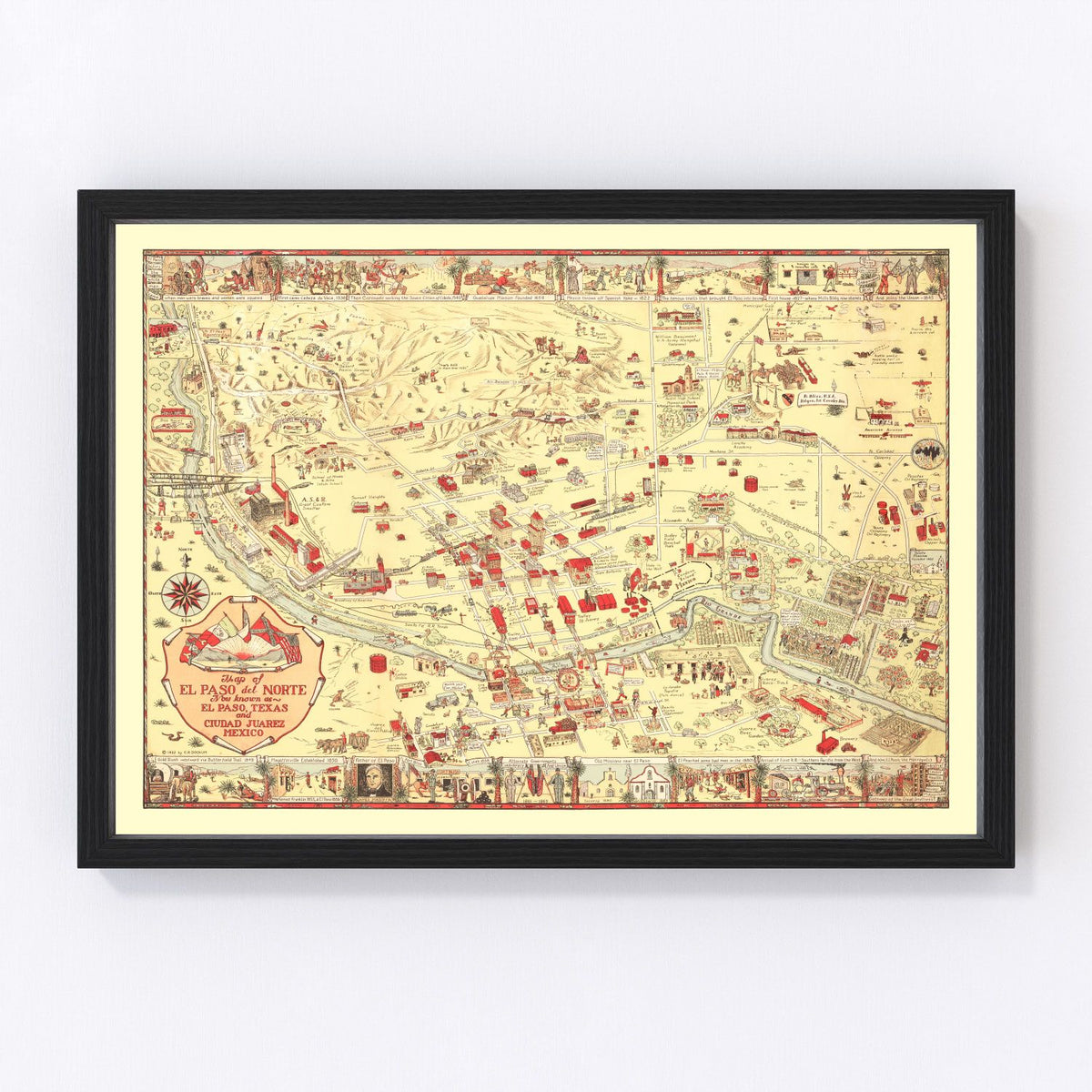 El Paso Vintage Map 1932