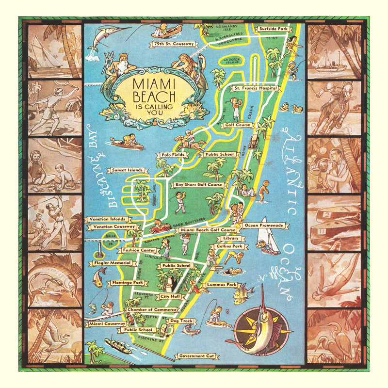 Size comparison using Vintage Map of Miami Beach, 1936