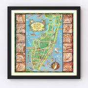 Miami Beach Vintage Map 1936