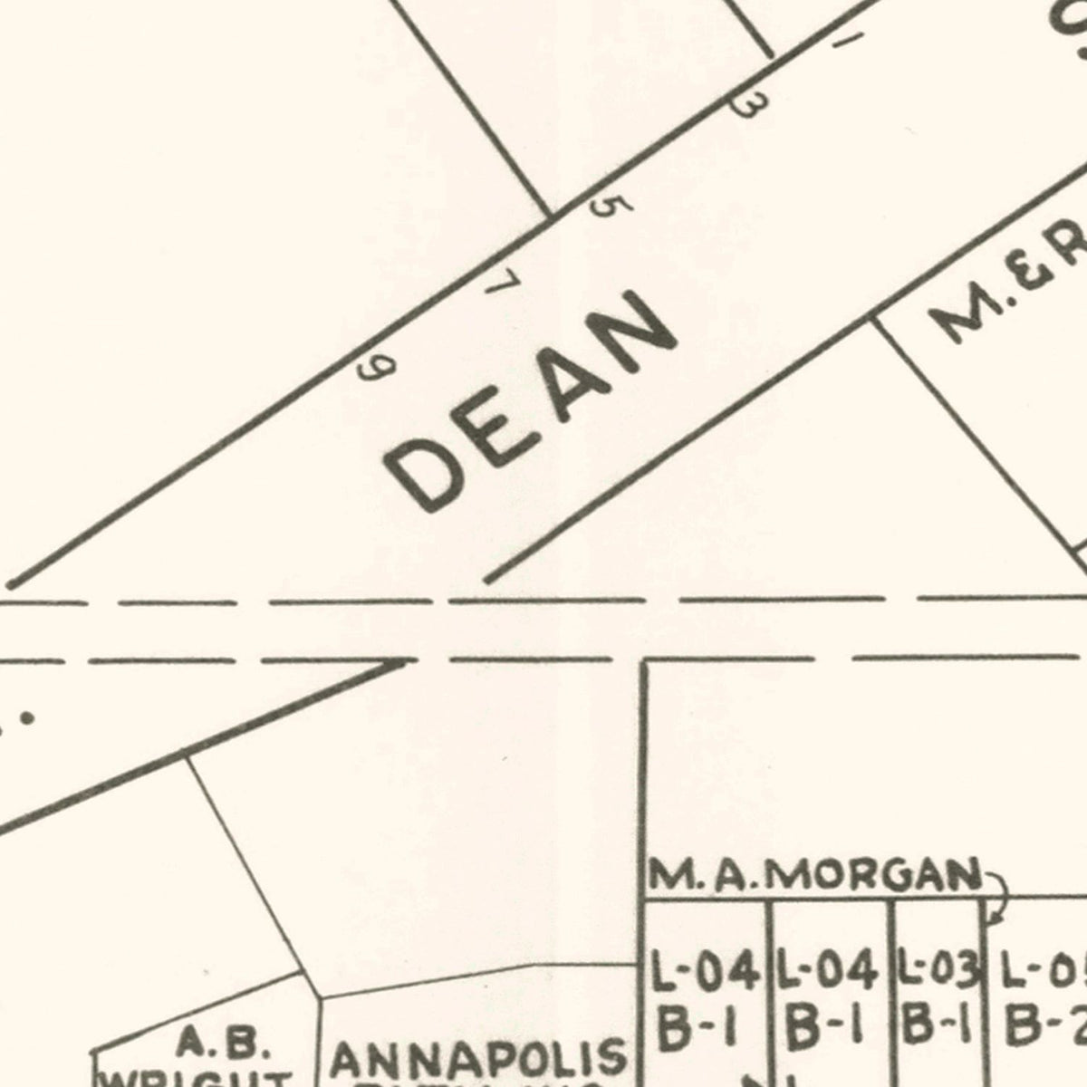 Restored historic details from the 1947 city map of Annapolis, Maryland